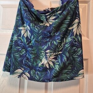 Tropical Leaf Print Skort